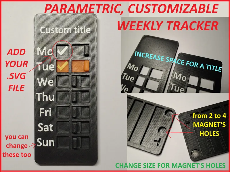 Weekly tracker (parametric/customizable)