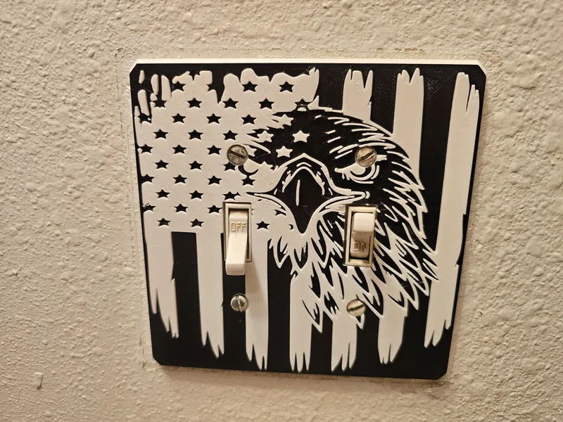 Eagle American Flag Double Light Switch