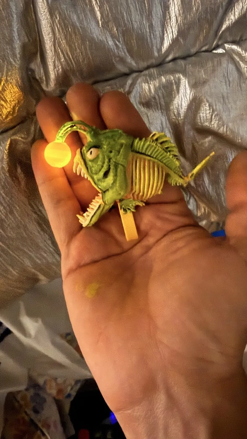Anglerfish Finger Puppet (led) Deep Sea Horror Toy - Free 3D Print ...