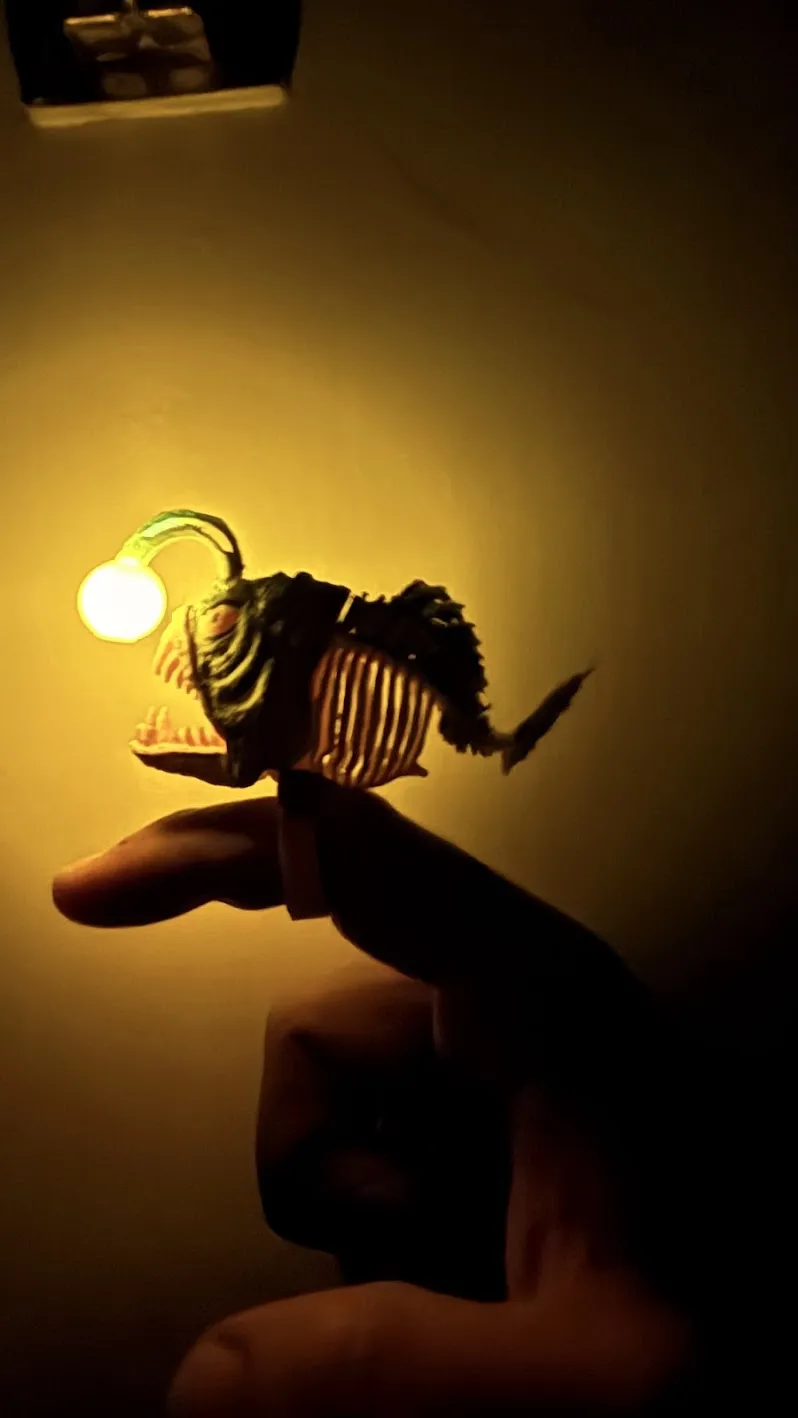 Anglerfish Finger Puppet (led) Deep Sea Horror Toy - Free 3D Print ...