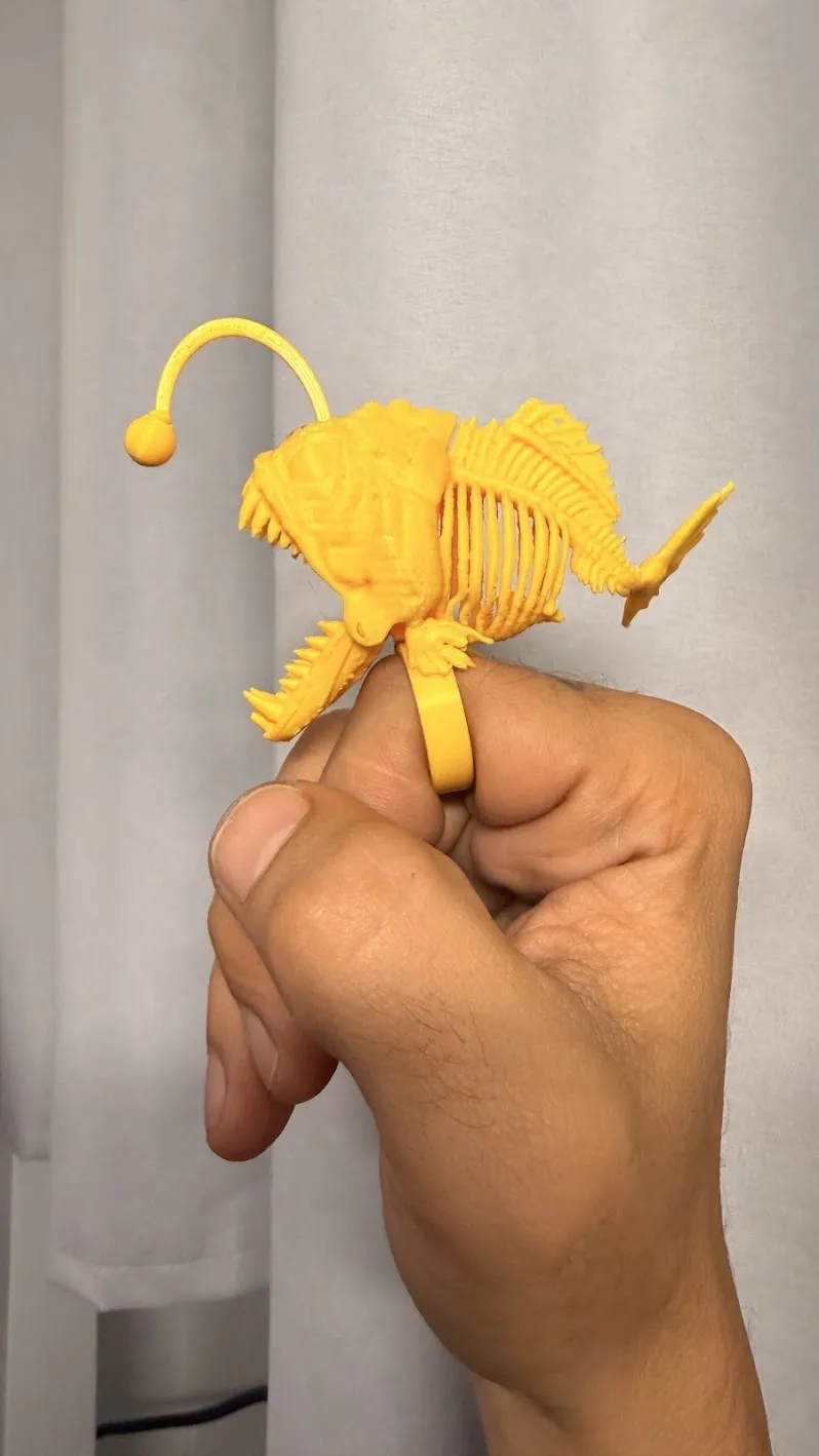 Anglerfish Finger Puppet (led) Deep Sea Horror Toy - Free 3D Print ...