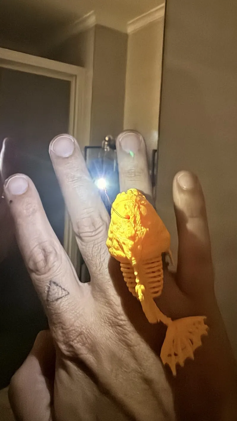 Anglerfish Finger Puppet (led) Deep Sea Horror Toy - Free 3D Print ...