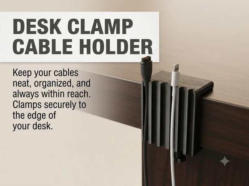 Desk Clamp Cable Holder 
