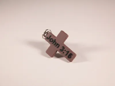 John 3:16 Cross Keychain