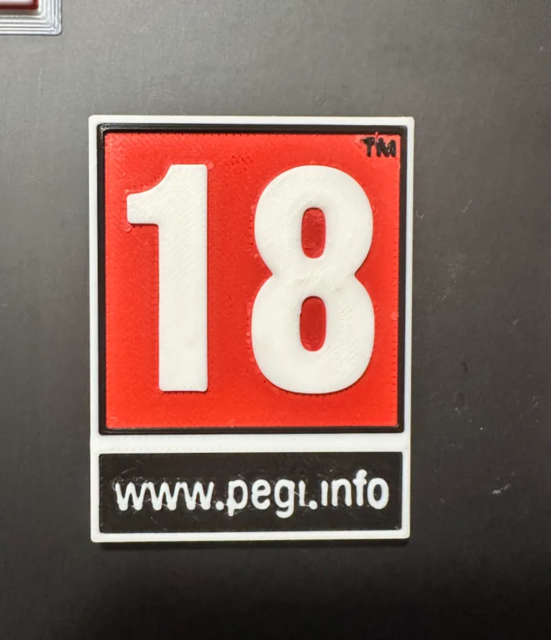 PEGI 18 rating games magnet keychain