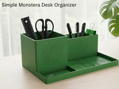 Simple Monstera Desk Organizer