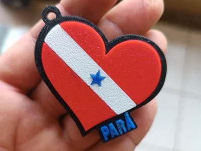 Pará Flag Heart Keychain
