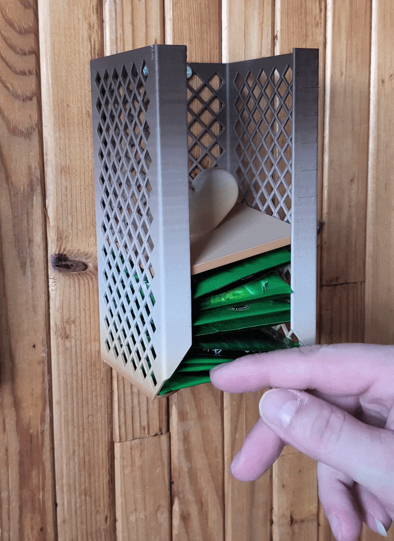 Wall Mounted Tea Bag Dispenser | No Supports