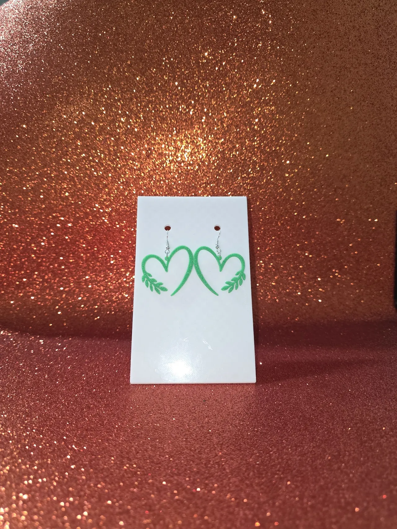 Leaf heart earrings view 2