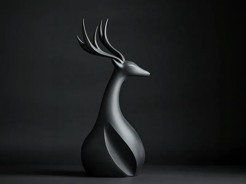 Antlered Majesty - Elegant Deer Sculpture