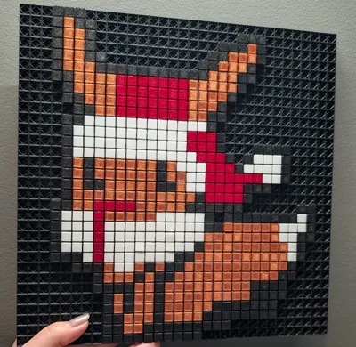 Christmas Eevee Pixel Puzzle