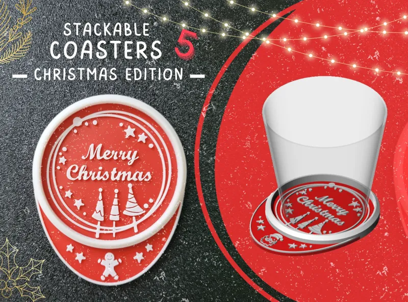 S.C. - Stackable Coasters -  Gingerbread man - Gingy