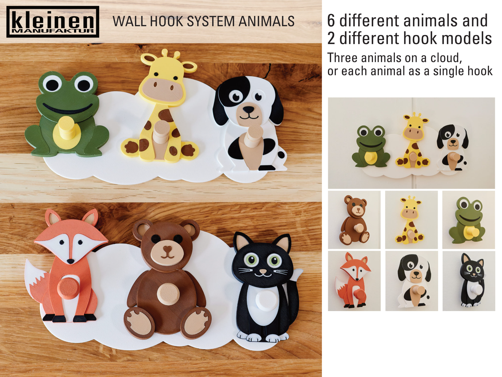 Wall Hook Animals Children Wardrobe System