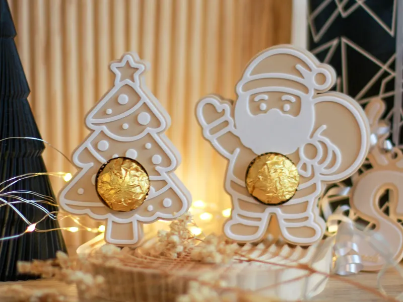 Weihnachtsmann Santa Pralinenhalter Lebkuchen