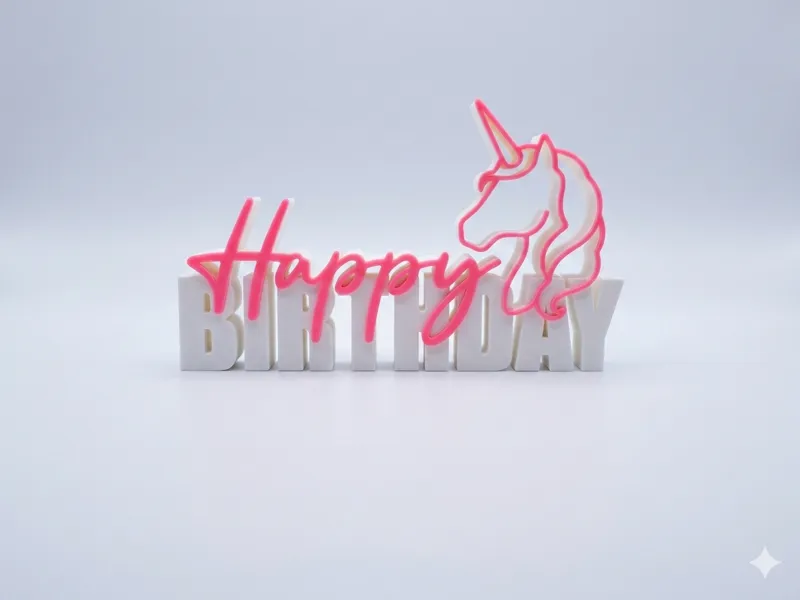 Schriftzug "Happy Birthday" Einhorn