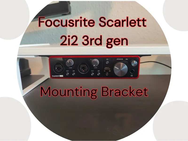 Under-Desk Mount for Focusrite Scarlett 2i2 3. Gen