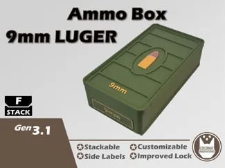 Ammo Storage Box 9mm 50 Rounds