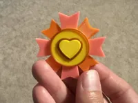 50mm Ribbon with outlines and hole for 22mm pin back