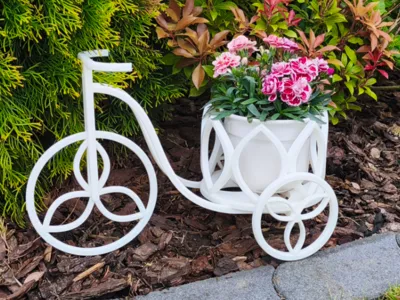 Flower Pot, Tricycle, Bicycle, Garden Decoration.