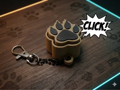 Dog Paw Clicker - Fidget Keychain