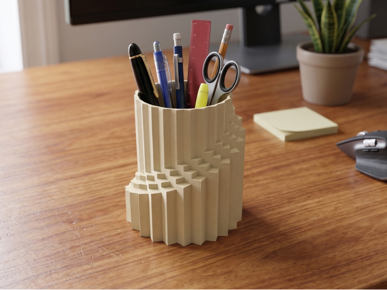 The Spiral - Geometric Pencil Cup / Organizer