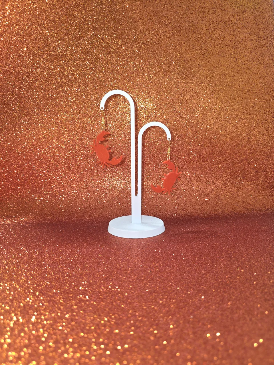 Crab earrings view 3