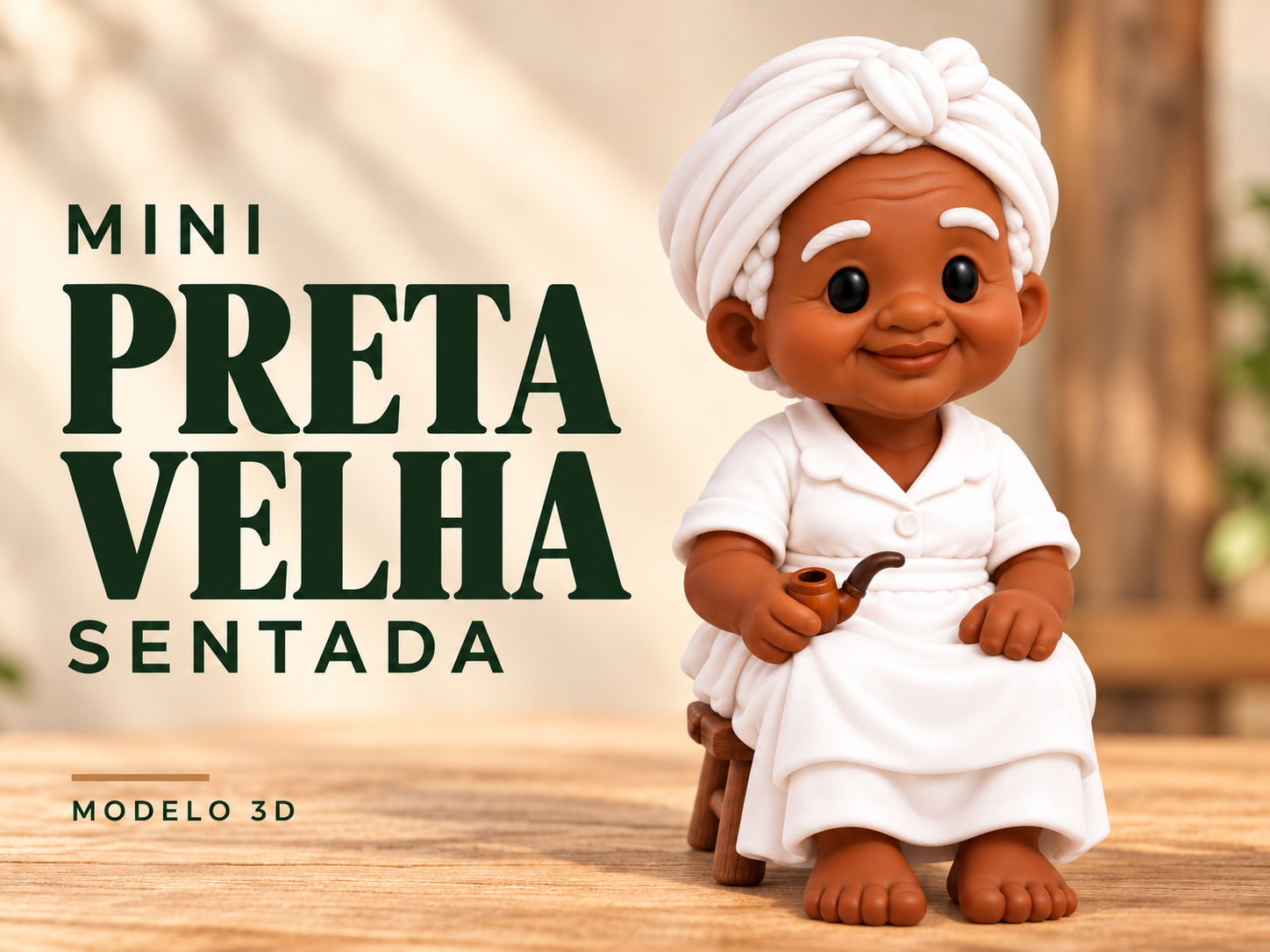 Mini Preta Velha Sentada - 1