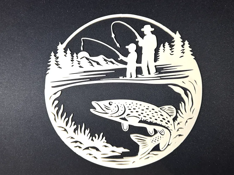 Father & Son Fishing Wall Art - Pike Scene