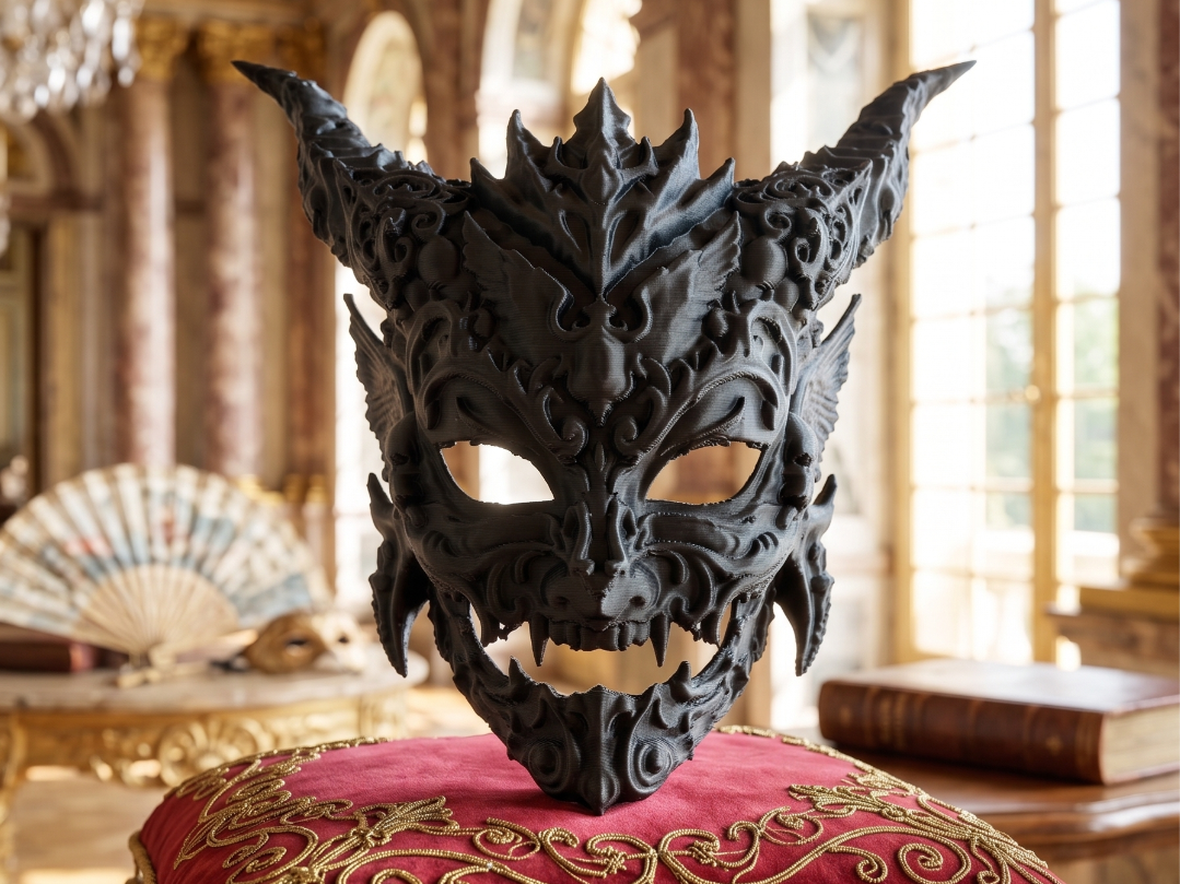 Horned Demon Baroque Masquerade Mask