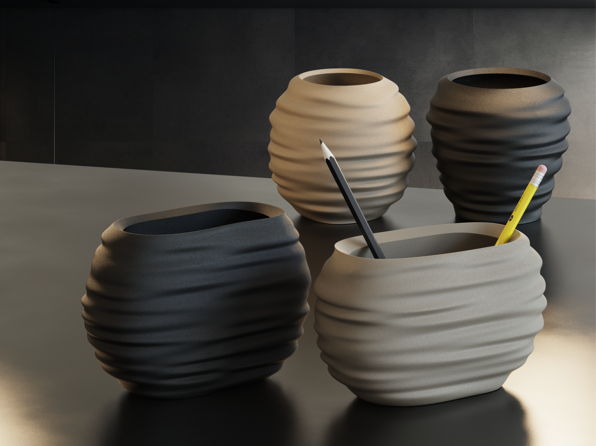 Modern Japandi Wabi-Sabi Pencil Holder & Brush Cup