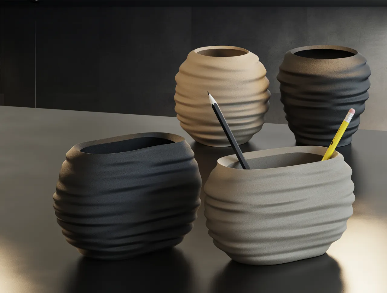 Modern Japandi Wabi-Sabi Pencil Holder & Brush Cup view 2