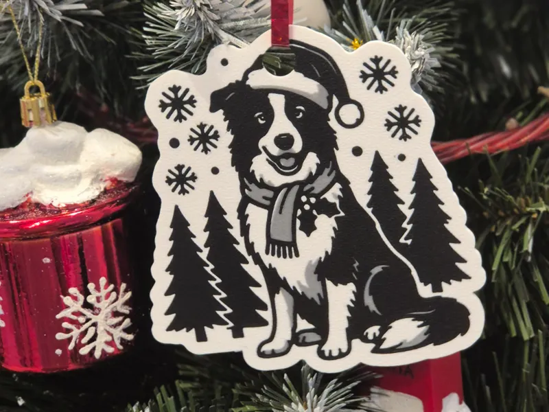 Christmas Border Colie ornament