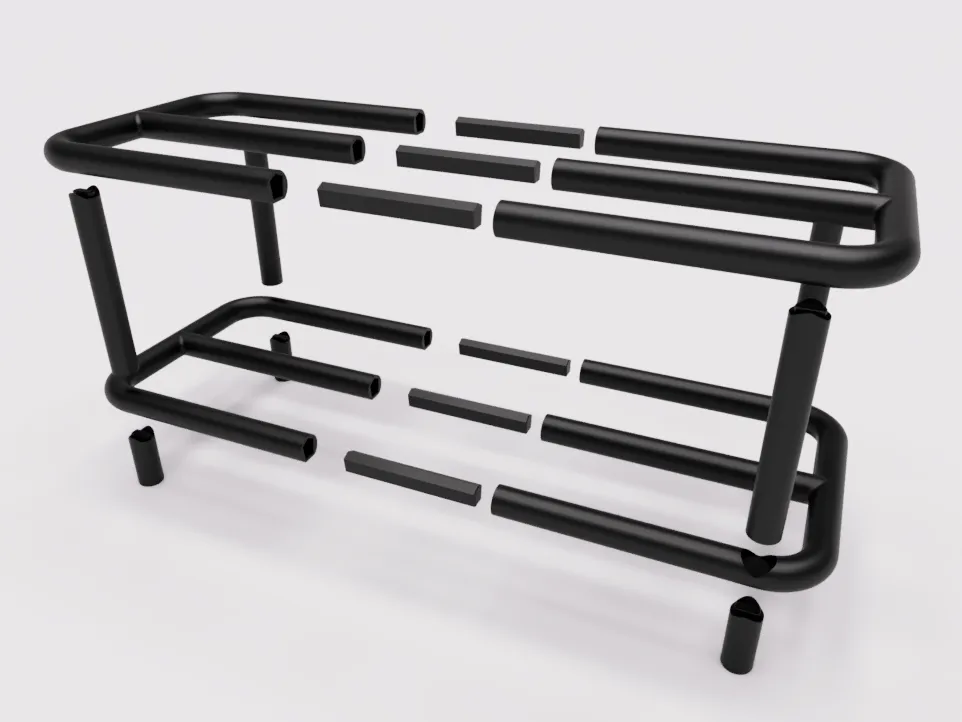 Tubular Design Rack Tubular Shoe Racks - Free 3D Print Model - MakerWorld