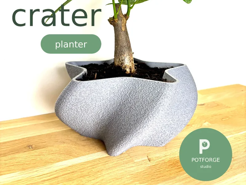 Crater Planter - Fuzzy Skin Texture