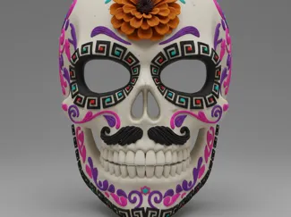 Máscara de Calavera para Día de Muertos
