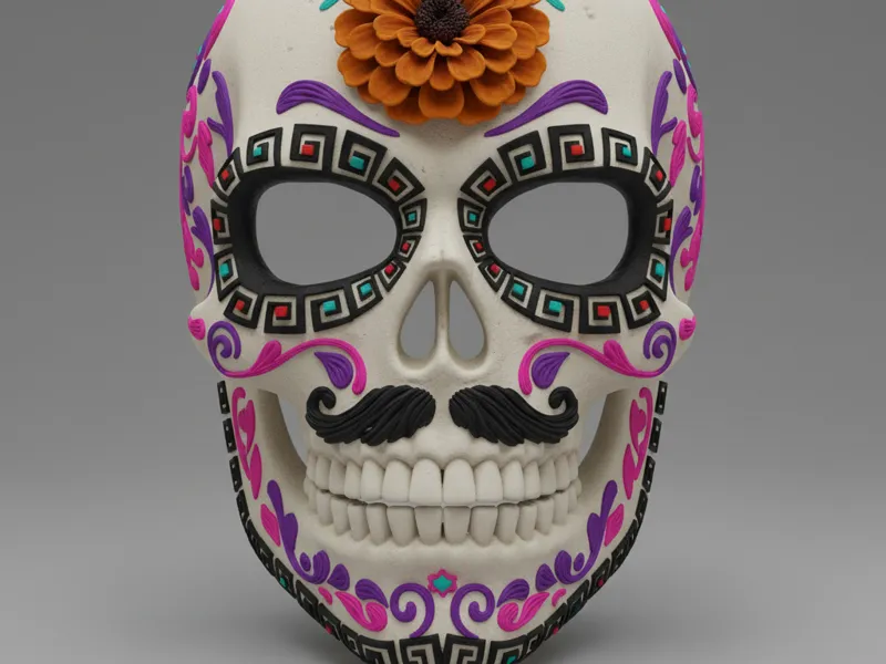 Máscara de Calavera para Día de Muertos
