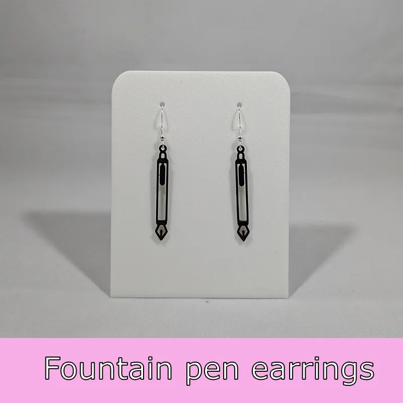 Fountain pen earrings view 2