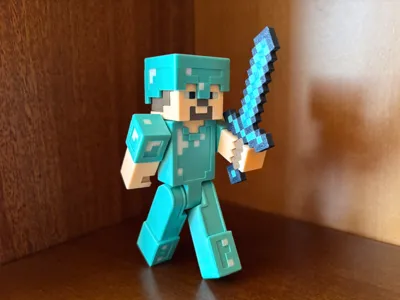 Minecraft Diamond Steve - Articulated