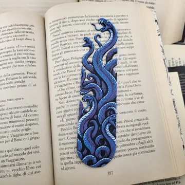 Accesorio de lectura: Blue Serpent Bookmark Snake Book Marker Book Decor — vista de referencia 3