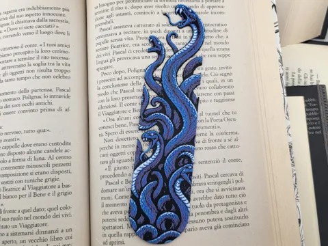 Accesorio de lectura: Blue Serpent Bookmark Snake Book Marker Book Decor — referencia de MakerWorld
