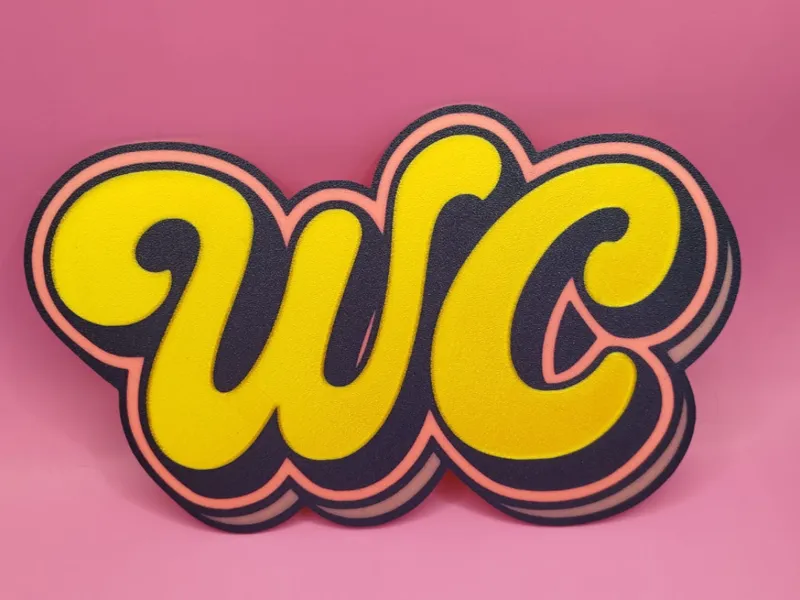 cartel baño W.C