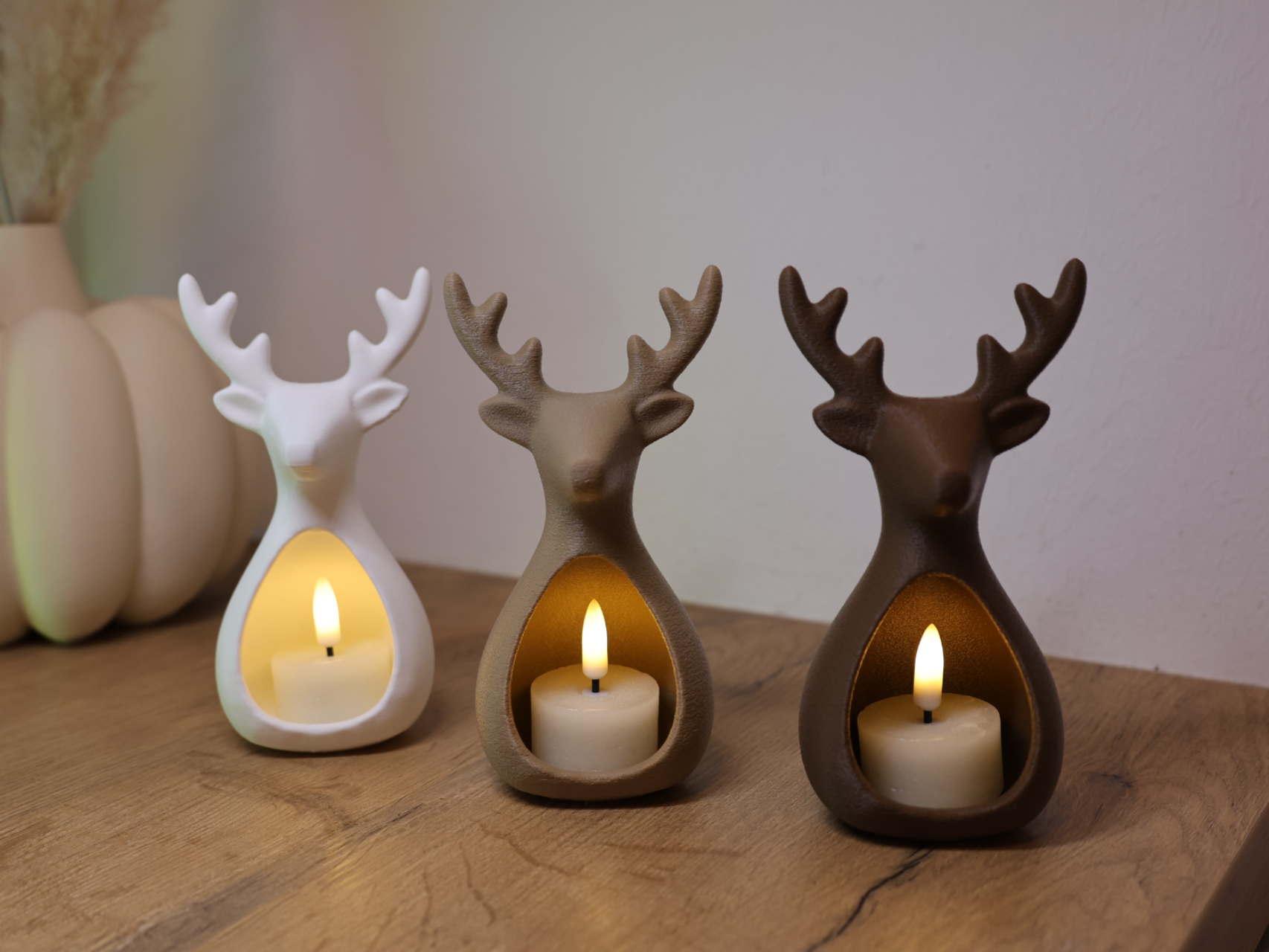 Reindeer Light Magic – LED Tea Light Holder 3D model