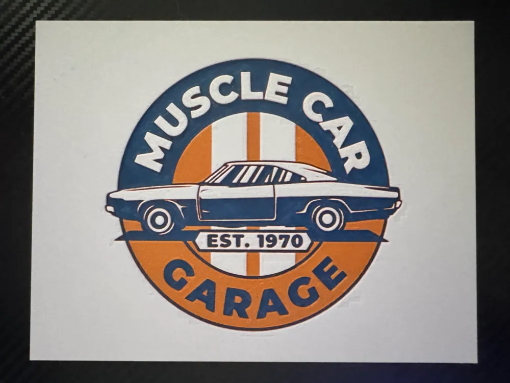 Muscle Car Garage Emblem – HueForge Style Print by C&A Printing ...