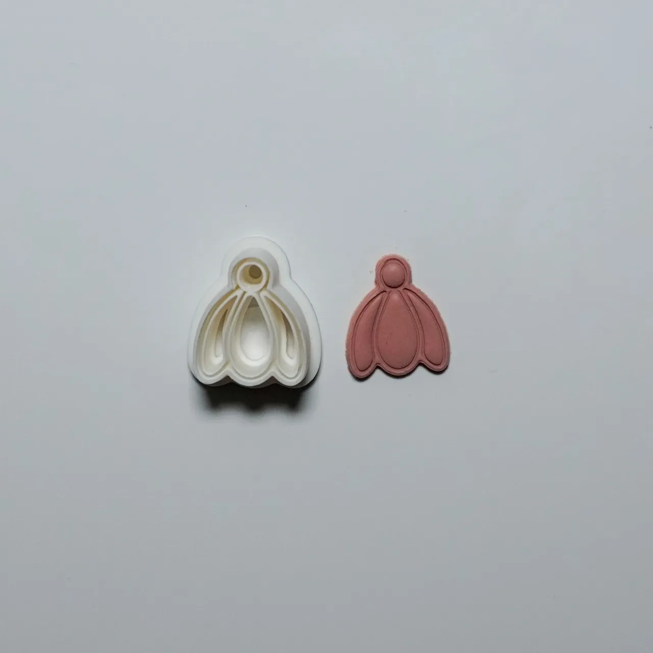 Snowdrop Polymer Clay Cutter Earrings Necklace view 2