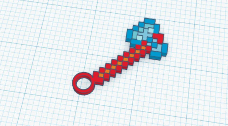 Minecraft axe keychain