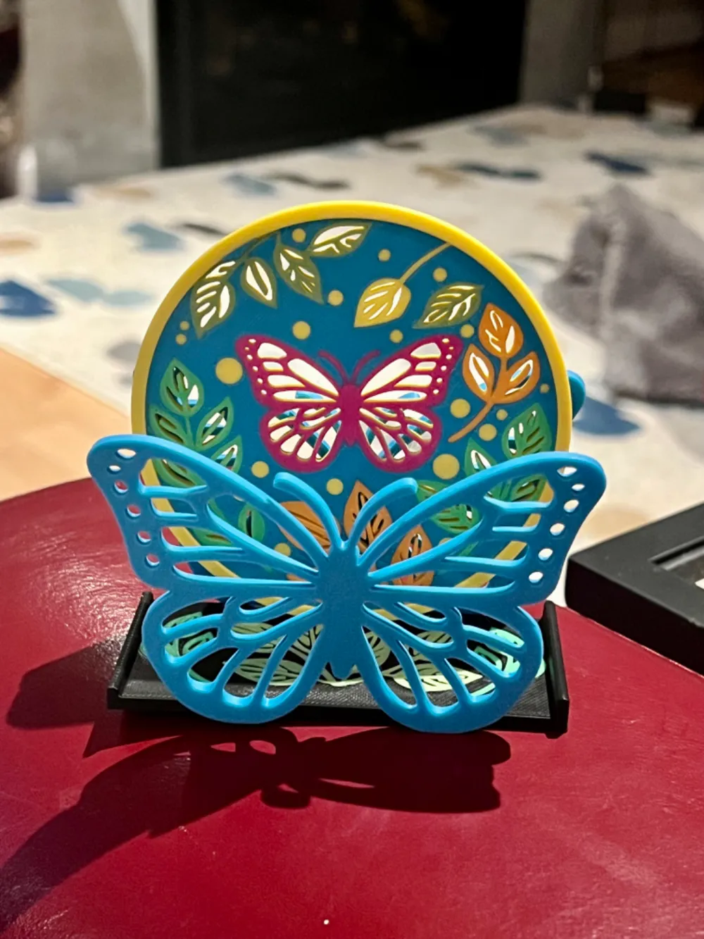 Nature inspired Butterflies Coasters and Holder by DCprint - MakerWorld