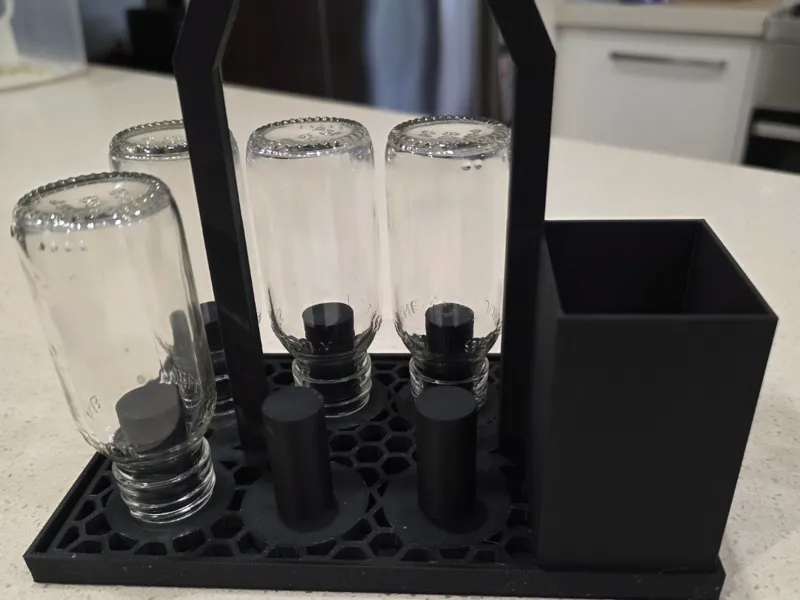 Breakfast shot bottle stand