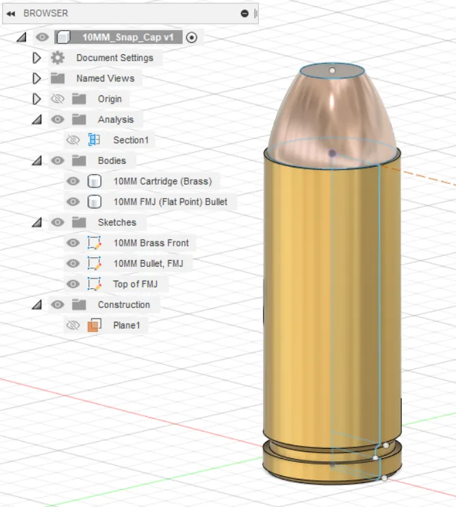 10MM Snap Cap / Dummy Round