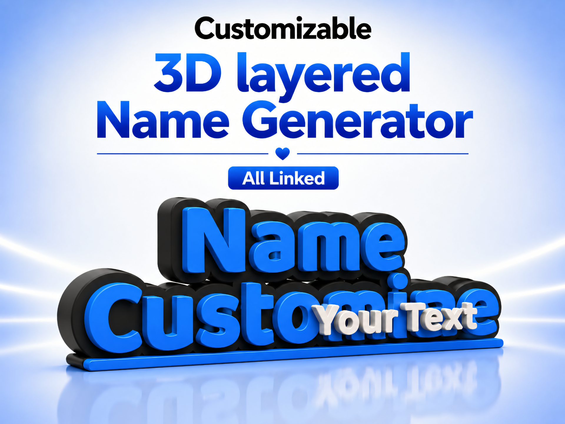 Customizable 3D layered Name Sign Generator 3D model