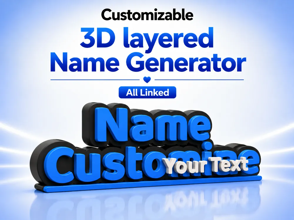 Letrero o emblema decorativo: Customizable 3D layered Name Sign Generator. Referencia del modelo original.